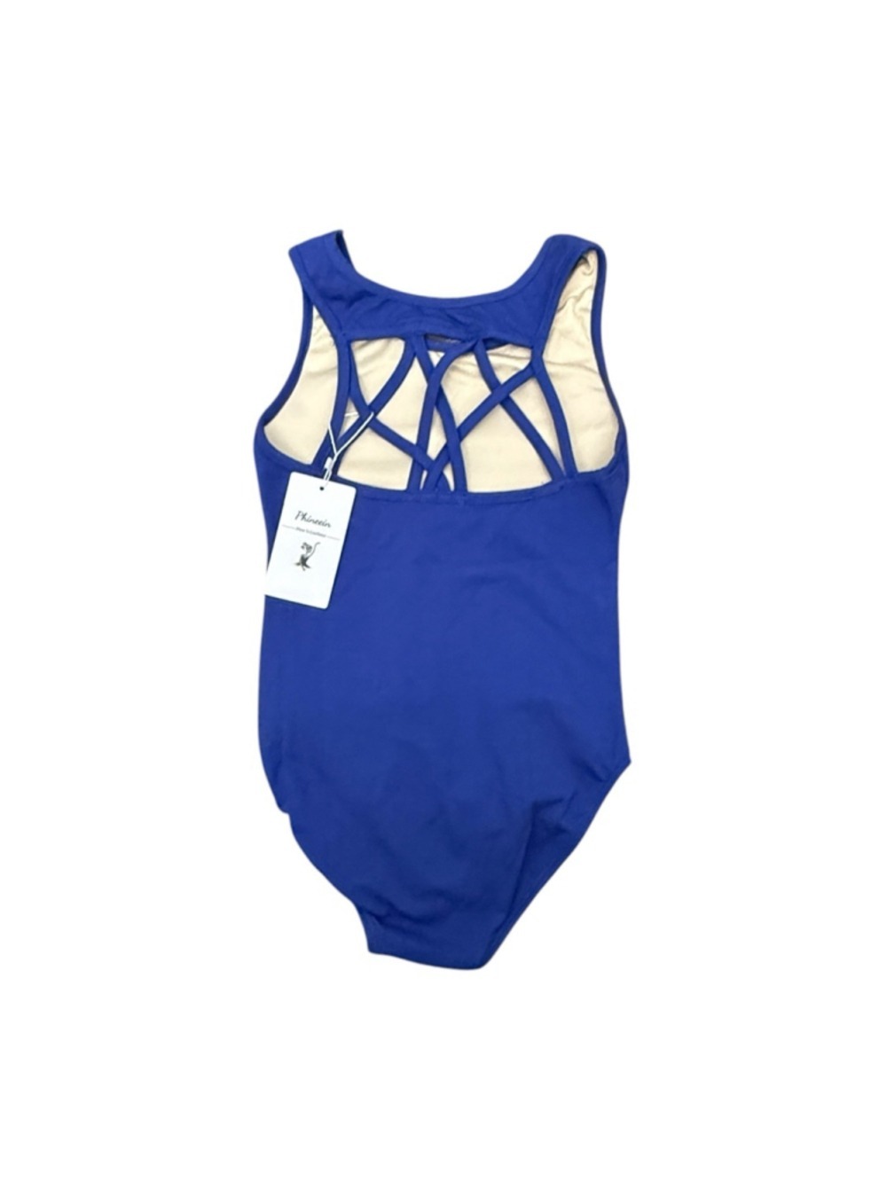 Phineein Girls Blue Ballet Dance Leotard Criss Cross Back Size 6/6X NWT - Picture 3 of 4